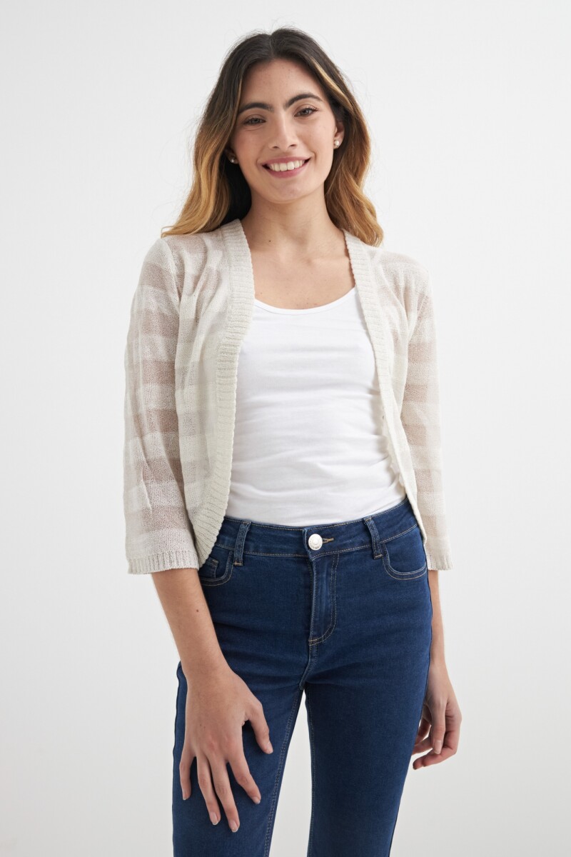 Cardigan rayado - Gris 