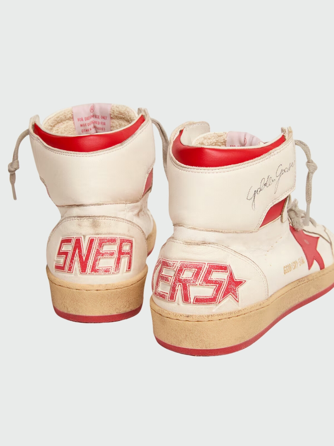 GOLDEN GOOSE - Zapatillas Sky-Star para hombre con firma en el tobillo e inserciones rojas 10350