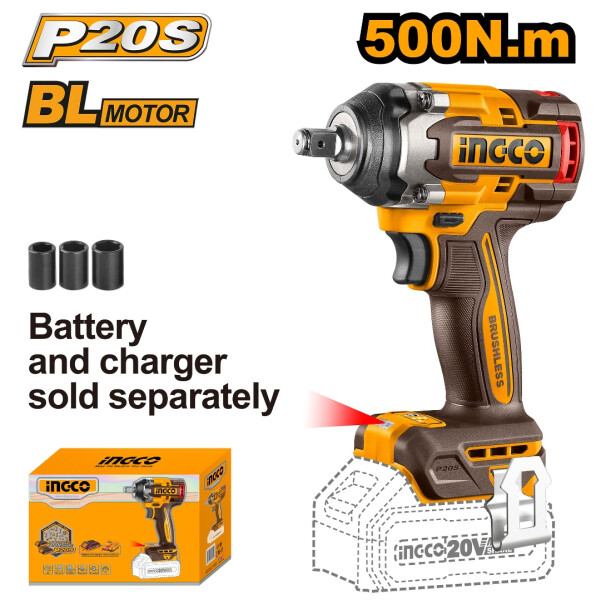 LLAVE DE IMPACTO INGCO 20V S/BAT S/CARGADOR CIWLI20501 LLAVE DE IMPACTO INGCO 20V S/BAT S/CARGADOR CIWLI20501