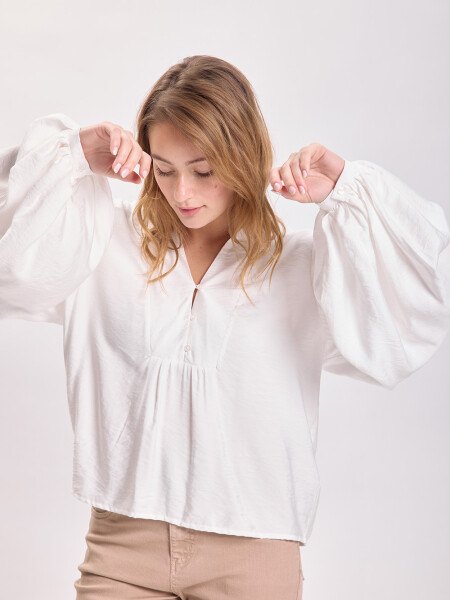 Blusa cuello v Blanco