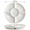 Copetinero Redondo de Porcelana Blanco 5 Divisiones 24,5 cm Copetinero Redondo de Porcelana Blanco 5 Divisiones 24,5 cm