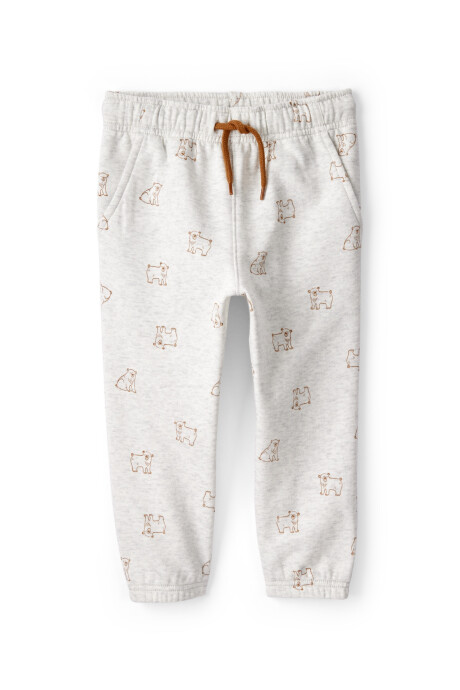 Set dos piezas de algodón, pantalón y canguro, diseño osos Sin color