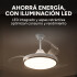Ventilador De Techo Lámpara Led Aspas Retráctiles C/ Control Color Blanco