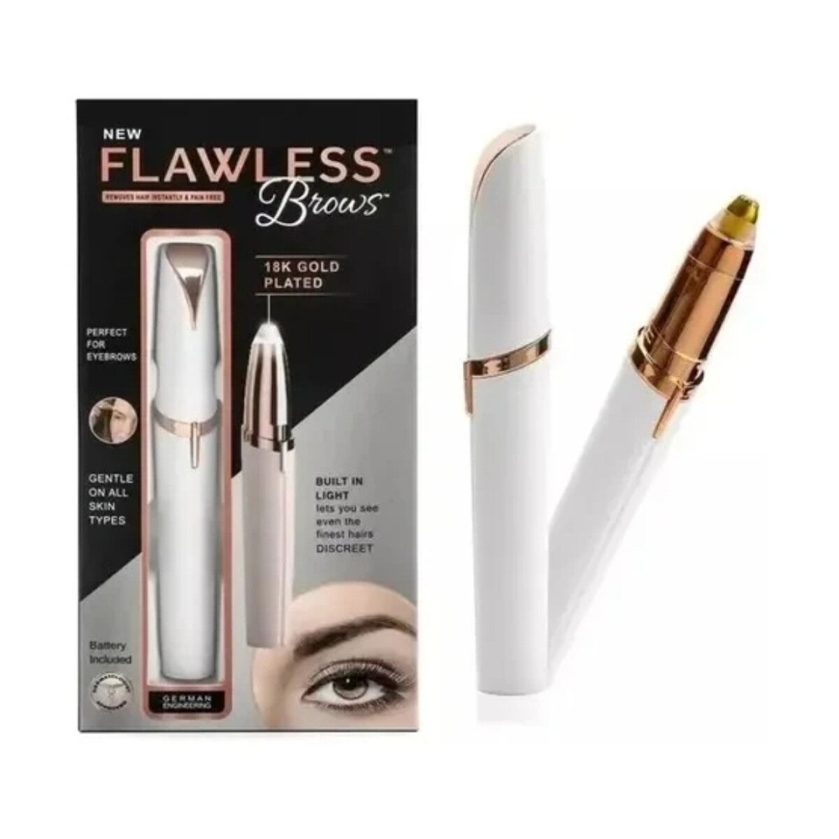 Depiladora Facial y de Cejas con Luz LED - Flawless 