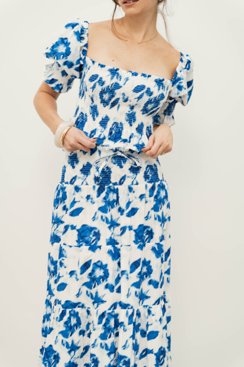 FALDA AURELIA FLORAL BATIK BLUE FALDA AURELIA FLORAL BATIK BLUE