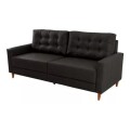 SOFA BROOKLYN 3 CUERPOS - PU LISO NEGRO SOFA BROOKLYN 3 CUERPOS - PU LISO NEGRO