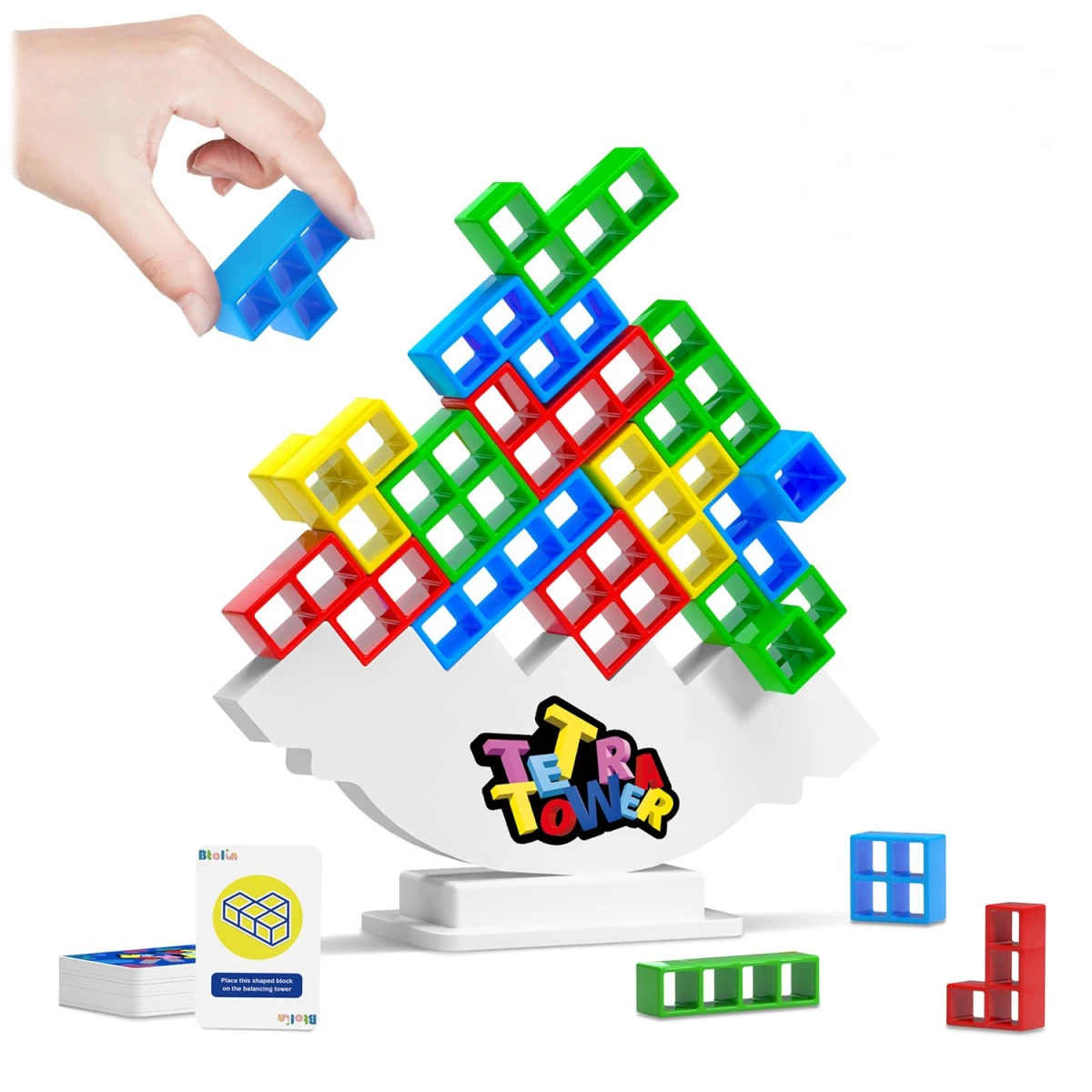 Torre De Equilibrio Juego Didactico Con Bloques De Tetris 