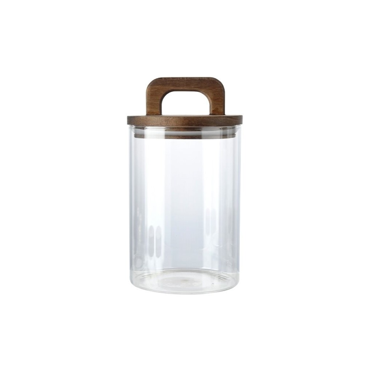 RECIPIENTE BORO 800ML TAPA MADERA ACACIA D10XH17.3CM 
