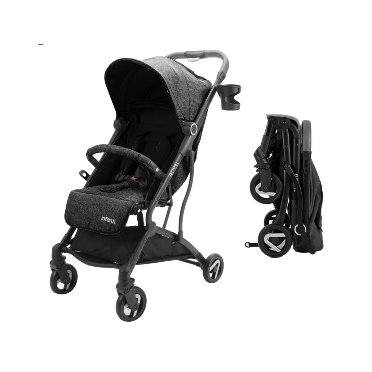 Coche de paseo plegable Infanti Royal Baby - Negro 