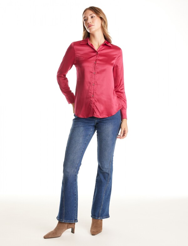 Camisa Saten FUCSIA