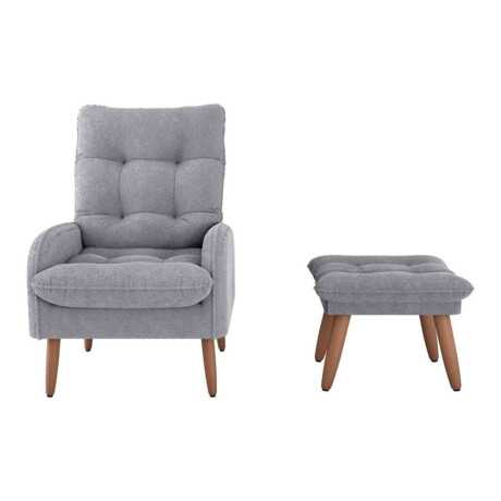 Butaca 1 Cuerpo Living + Puf Nantes Gris