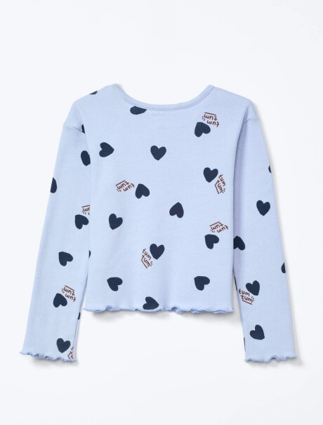 BLUSA INFANTIL ESTAMPADA CELESTE