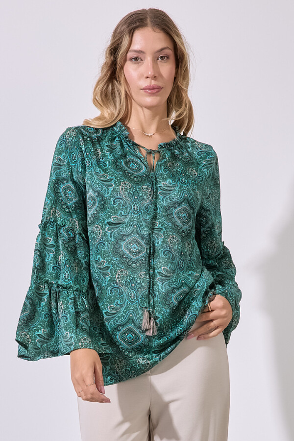 Blusa Arabescos VERDE/MULTI