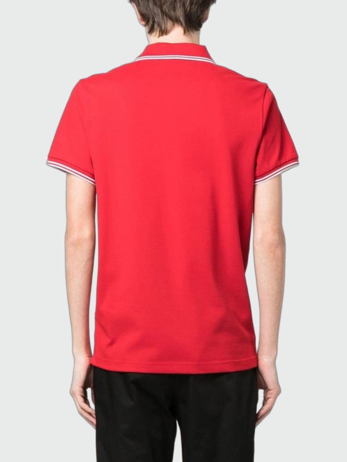 Moncler - Remera polo confeccionada en piqué de algodón Rojo