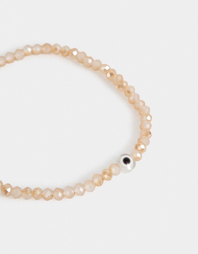 Pulseras Elásticas Mostacillas Pulsera Elástica Ojo Turco - Rosa Viejo