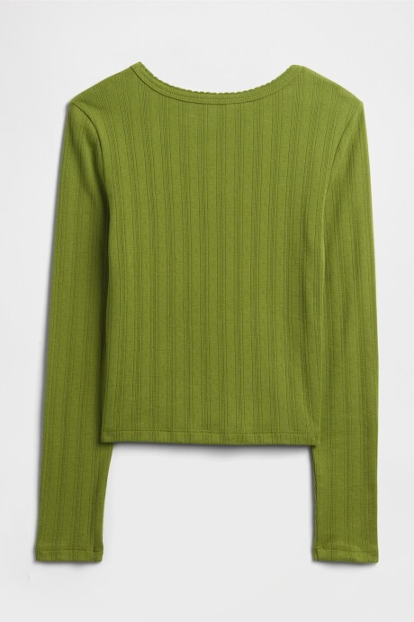 Remera Rib Niña Calla Green 18-0435Tcx