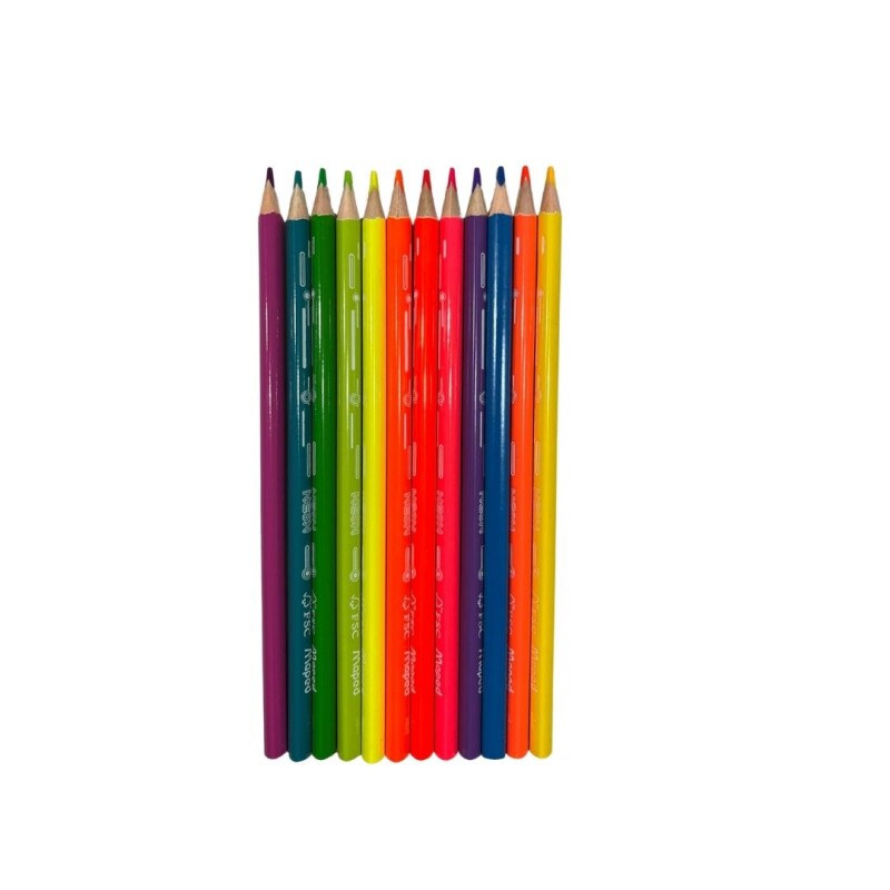 Lápices de Colores Neón Maped x12 LÁPICES DE COLORES NEÓN X12 MAPED