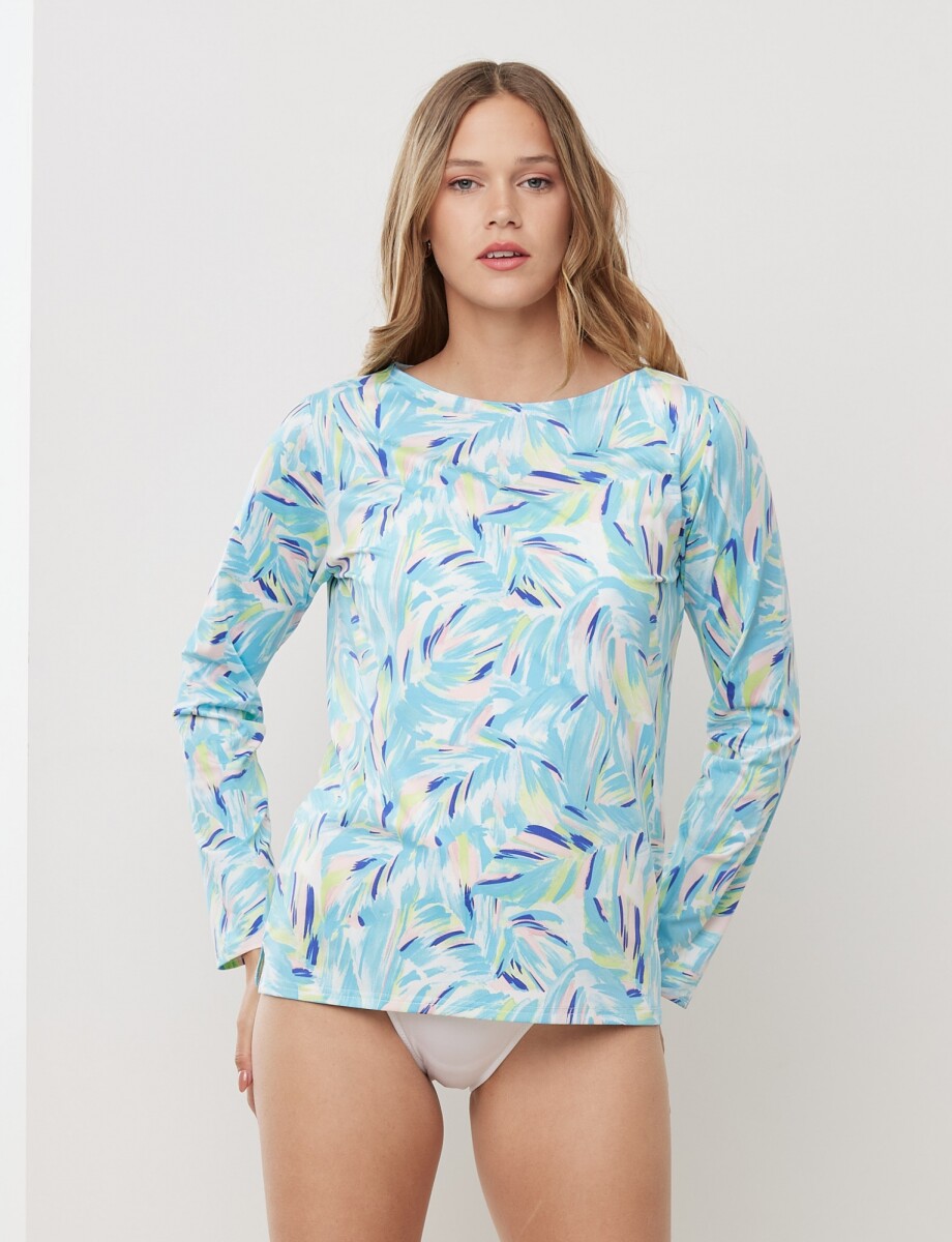 Remera Proteccion Upf 50 - Turquesa/multi 