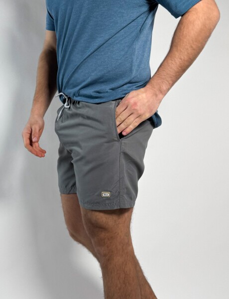 Short de baño liso Salvo Gris