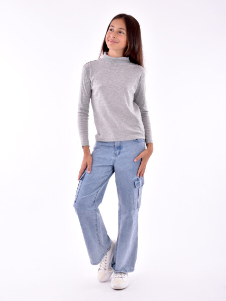 POLERA SEATTLE GRIS MELANGE M