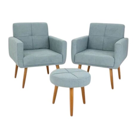 CONJUNTO 2 POLTRONAS + PUFF ORLEANS - TURQUESA CONJUNTO 2 POLTRONAS + PUFF ORLEANS - TURQUESA