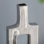 FLORERO CUADRADO ALTO 19x5x41CM CERAMICA PLATA FLORERO CUADRADO ALTO 19x5x41CM CERAMICA PLATA