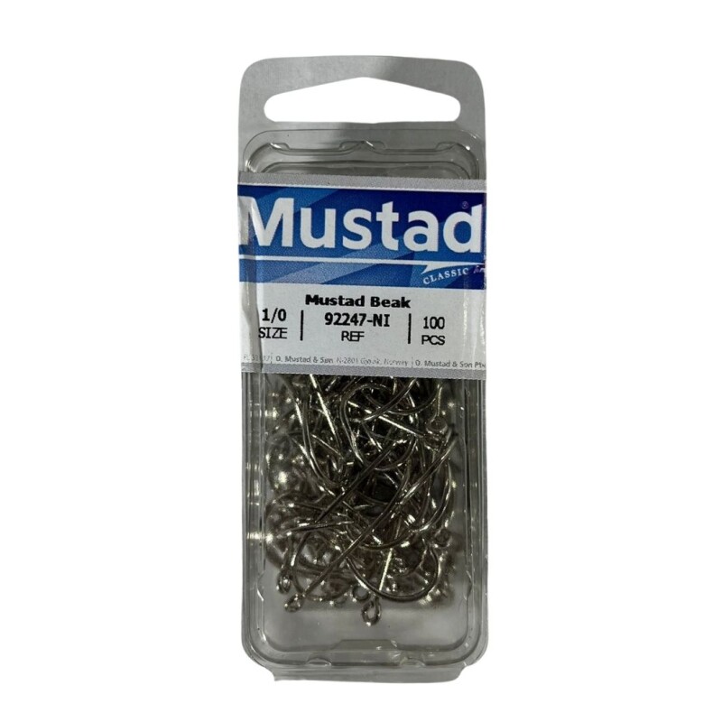 Anzuelo Mustad Beak Niquel Nº1 100 Unidades ANZUELO MUSTAD BEAK NIQUEL1 X100 PCS 92247NI 1-100