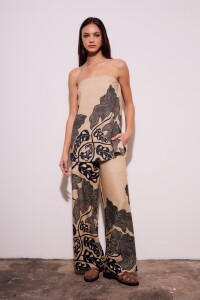 Pantalon Con Lino Print