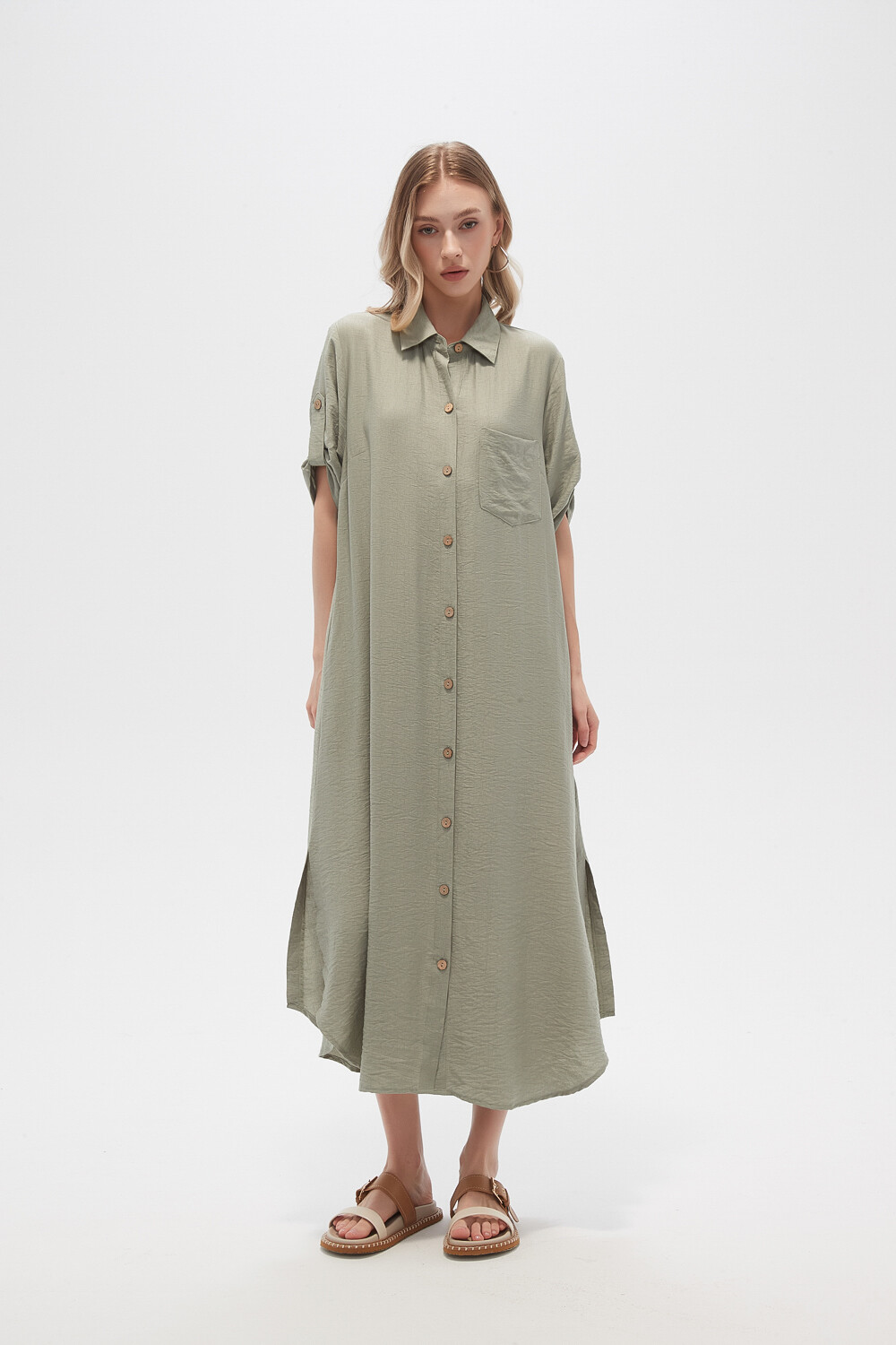 Vestido Voce Verde Azulado