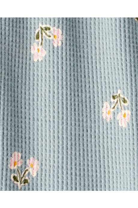 Set dos piezas de algodón, pantalón y body, diseño floral Set dos piezas de algodón, pantalón y body, diseño floral