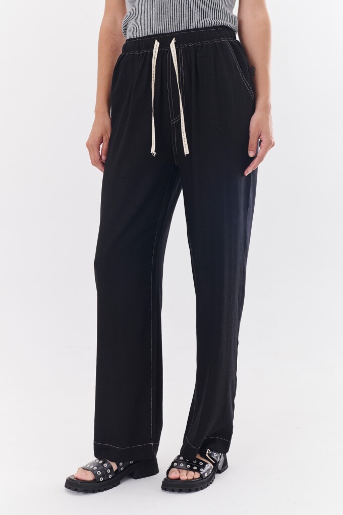 PANTALON LINO EVA NEGRO