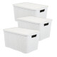 Set x3 caja simil ratán 7 lts BLANCO