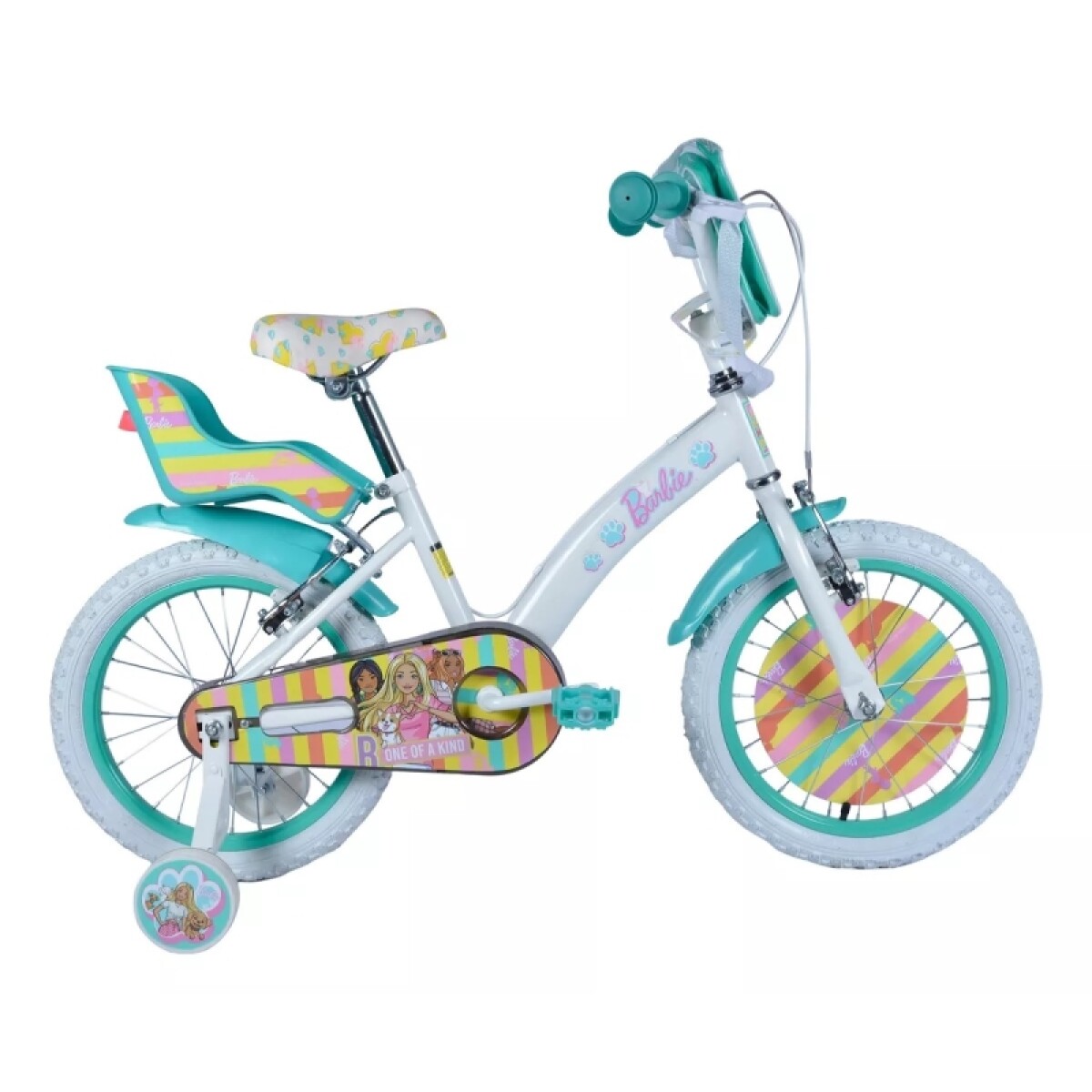 Bicicleta Barbie R.16 Niña - Blanco/verde. 