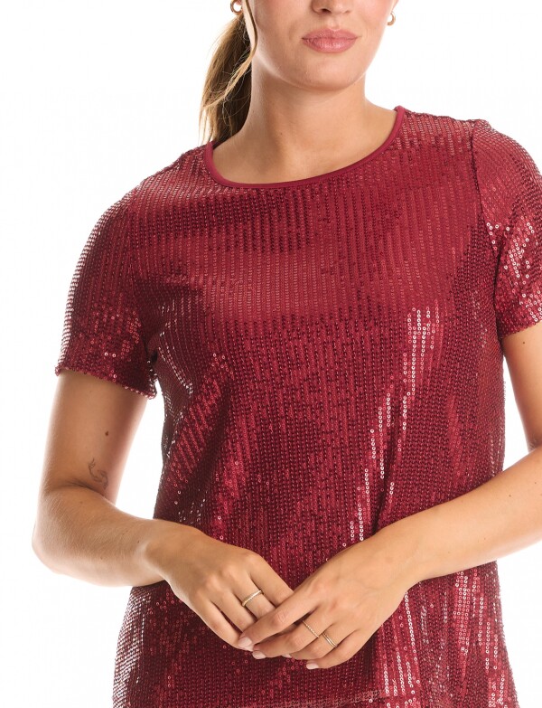 Blusa Noche Lentejue BORDEAUX