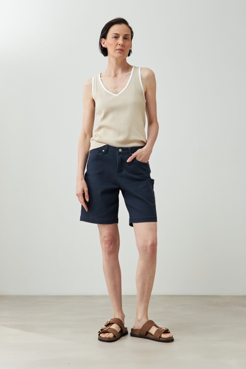 Bermuda cinco bolsillos - azul marino 