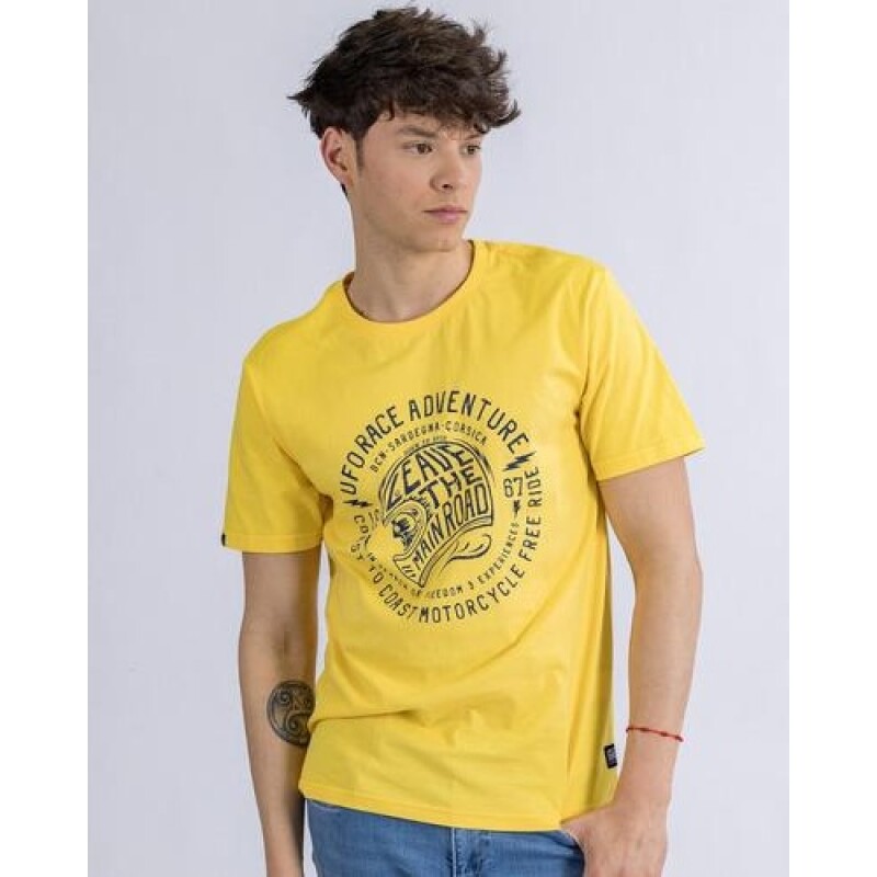 Camiseta en algodón estampada UFO Adventure amarillo Amarillo