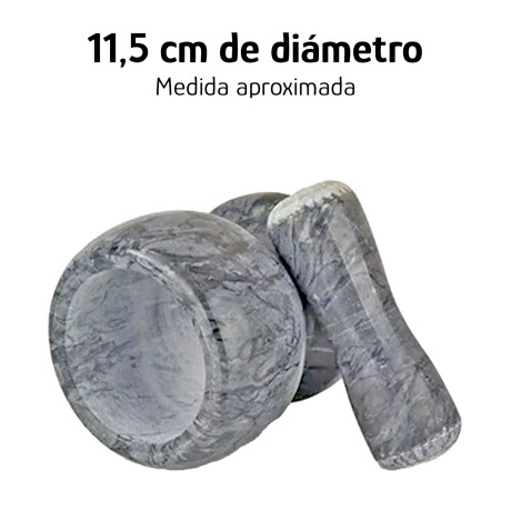 Mortero Machacador Triturador en Mármol p/ Cocina Decoración Gris