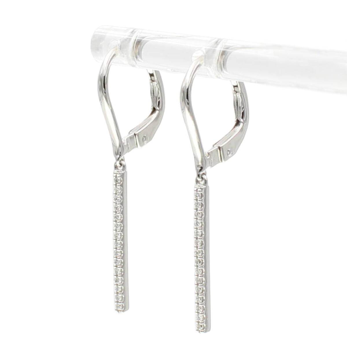 Caravanas Tally de oro blanco 18k. con brillantes 