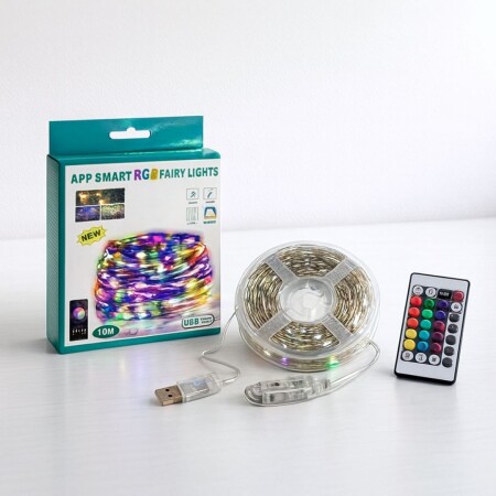 CINTA TIRA DE LUCES LED RGB NAVIDEÑAS 10M BLUETOOTH CINTA TIRA DE LUCES LED RGB NAVIDEÑAS 10M BLUETOOTH