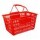 Canasto Cesto Supermercado Calado c/Asas Plástico 43x31x24Cm Rojo