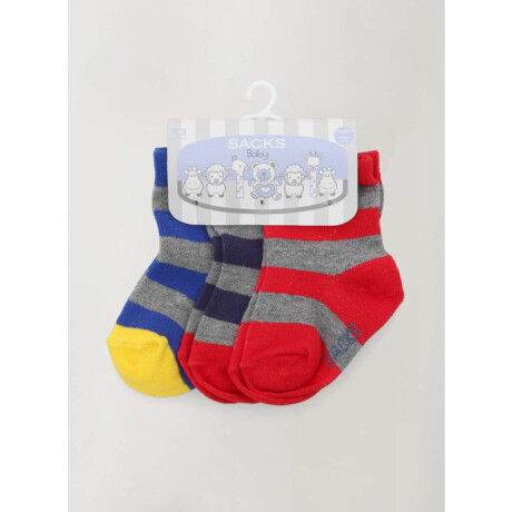 Pack de 3 medias medias en mezcla de algodón con diseños div Diseño 1