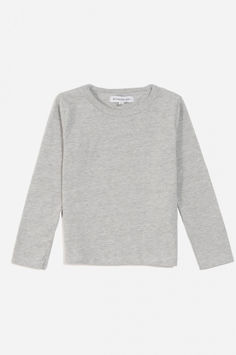 Blusa manga larga GRIS MELANGE