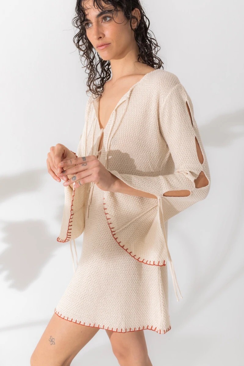 VESTIDO TIRA KNIT Crudo