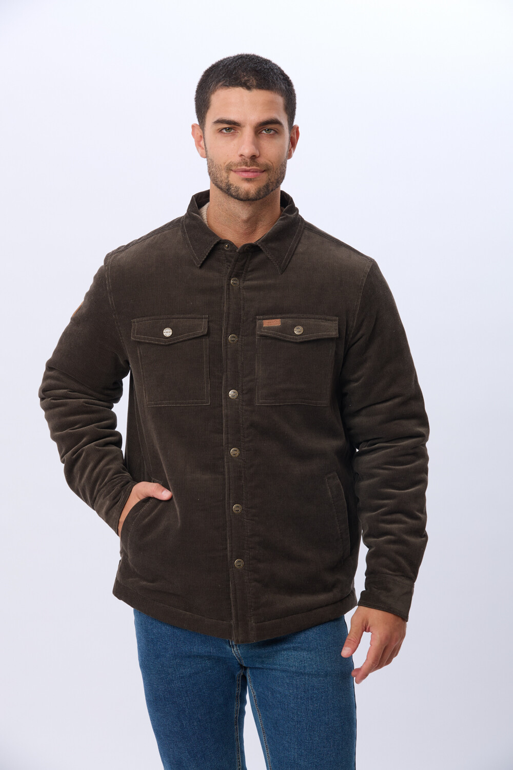 CAMPERA DE PANA Y CORDERITO Verde