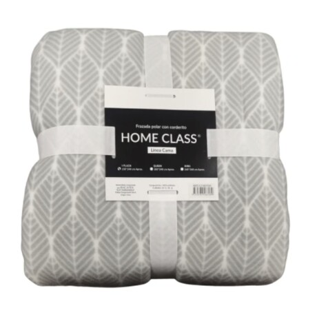 Frazada Home Class con corderito 1 Plaza Gris