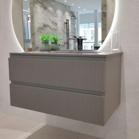MUEBLE BASFI LAQUEADO EN MDF GRIS MATE - 90x49.5x48cm GAMAS DE GRIS
