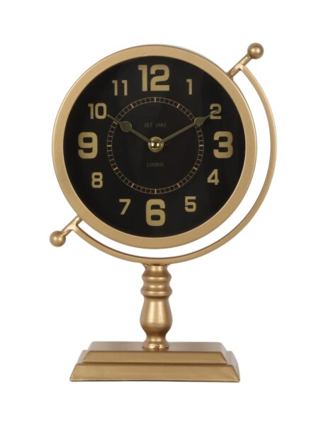 RELOJ DE MESA HIERRO D20X29X8CM NEGRO Y DORADO RELOJ DE MESA HIERRO D20X29X8CM NEGRO Y DORADO