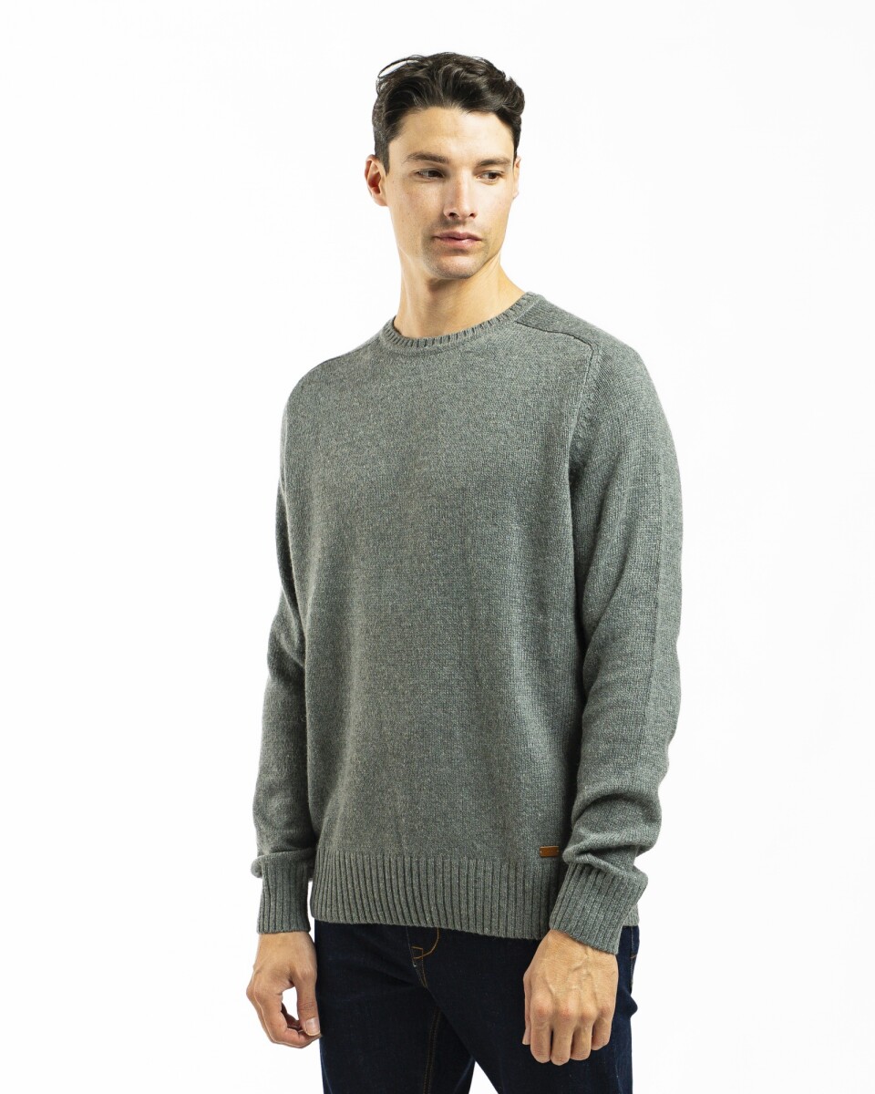 Buzo Shetland a la Base - Musgo Melange 