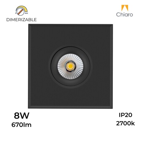 Aplique spot led Cubo chato 8w móvil Dimerizable 2700K NEGRO