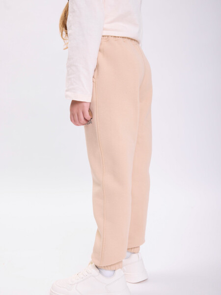 Pantalón deportivo jogger estampa Beige